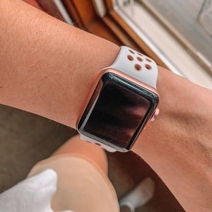 PINK/WHITE APPLE WATCH BAND